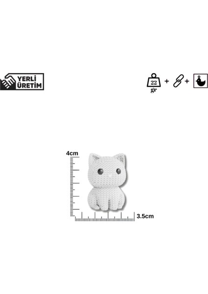 Beyaz Lemur Anahtarlık – Örgü Desenli Sert ve Ağır Figür | Dekoratif Aksesuar fırsatları