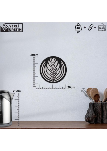 Latte Art Duvar Süsü – Minimal Kahve Deseni | 20X20 cm | Hafif & Şık indirimleri