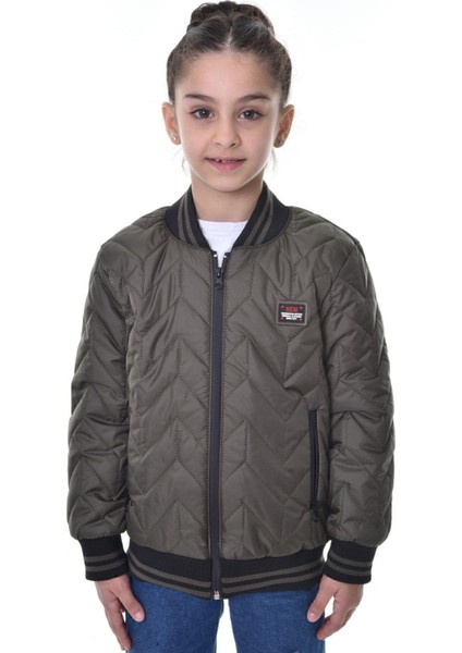 Kız Çocuk Kolej Yaka Astarlı Su ve Rüzgar Geçirmez Fermuarlı Mont Ceket