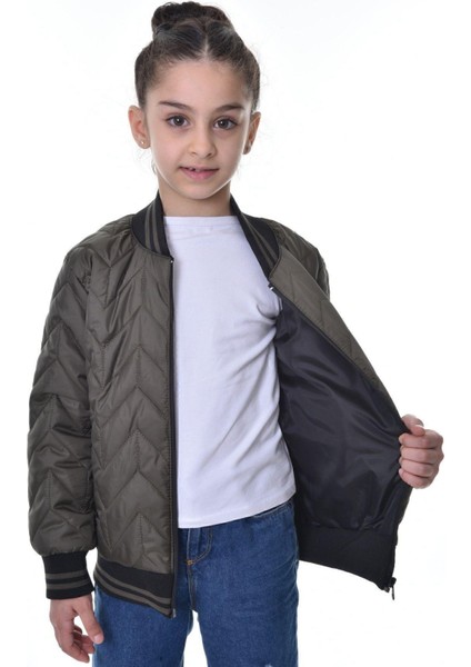 Kız Çocuk Kolej Yaka Astarlı Su ve Rüzgar Geçirmez Fermuarlı Mont Ceket fırsatları