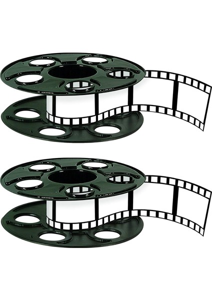 2 Parça Ödül Gece Film Makarası Film Şeridi ile Orta Parça Kırmızı Halı Hollywood Parti Dekorasyonları, 9" ve 15", Siyah/beyaz