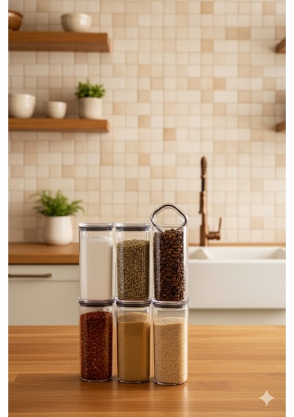 6'lı Vakum Kapaklı Baharatlık Seti fırsatları