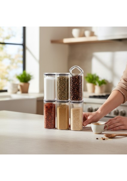 6'lı Vakum Kapaklı Baharatlık Seti indirimleri