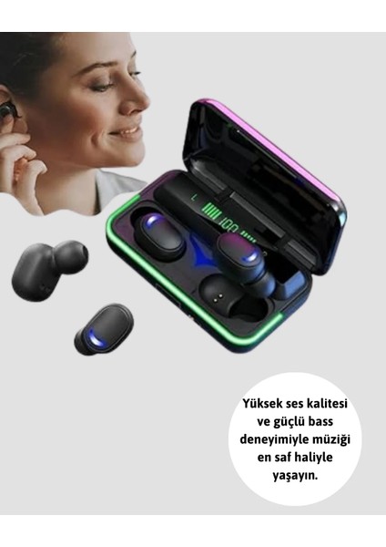 E10 Powerbank Şarjlı Bluetooth 5.1 Kulaklık Spor ve Oyun Için fiyatları