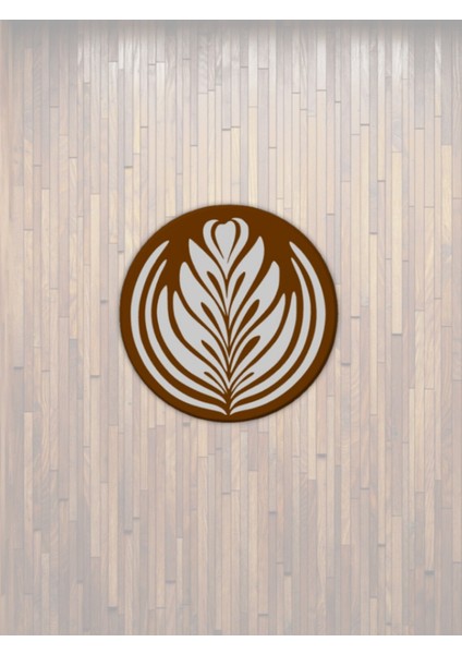 Latte Art Duvar Süsü – Minimal Kahve Deseni | 20X20 cm | Hafif & Şık