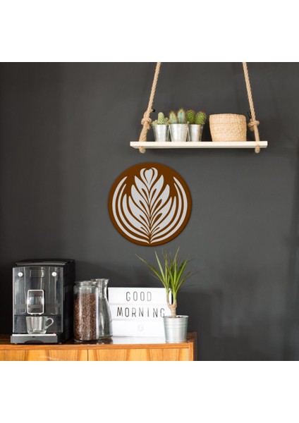 Latte Art Duvar Süsü – Minimal Kahve Deseni | 20X20 cm | Hafif & Şık modelleri