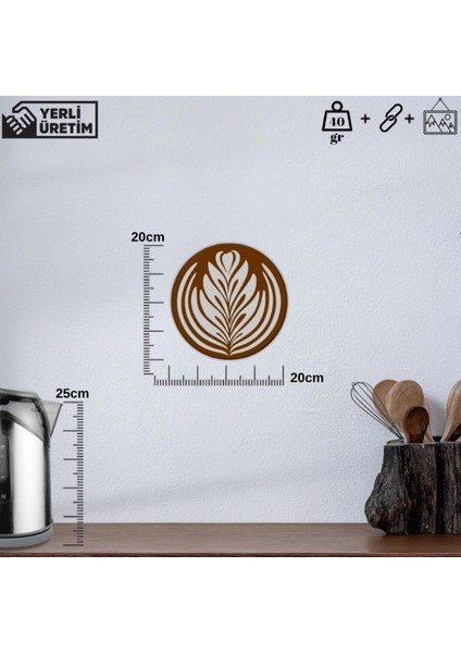 Latte Art Duvar Süsü – Minimal Kahve Deseni | 20X20 cm | Hafif & Şık indirimleri