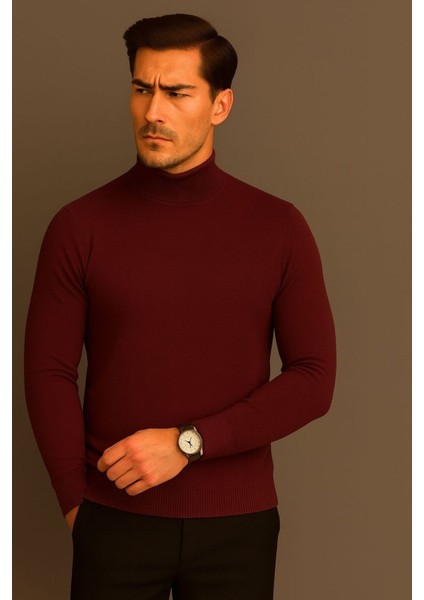 Erkek Yarım Balıkçı Yaka Triko Kazak