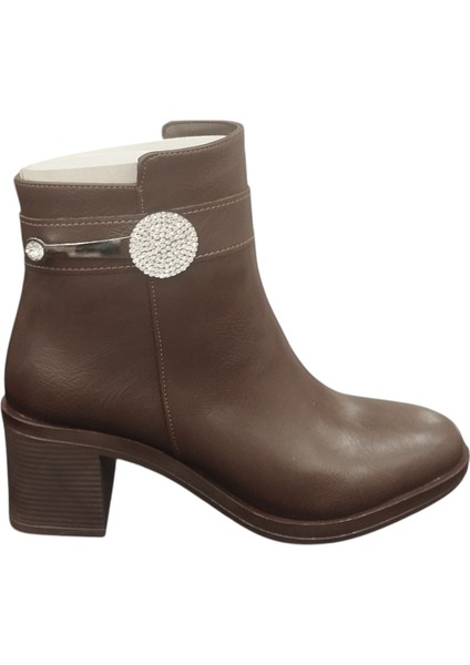 9061512Z Yandan Fermuarlı 6 cm Kalın Topuk Günlük Kadın Bot