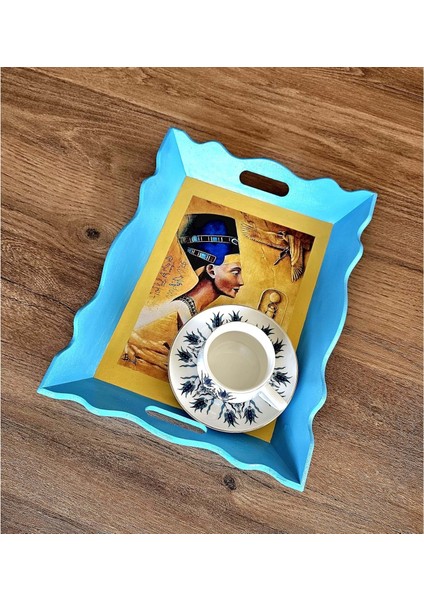 El Yapımı Ahşap Boyama Tepsi – Antik Mısır Koleksiyonu Nefertiti Iı fiyatları