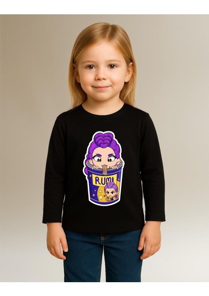 Kpop Demon Hunters Huntrix Rumi Uzun Kollu Baskılı Kız Çocuk Tişört (4-13 Yaş) modelleri