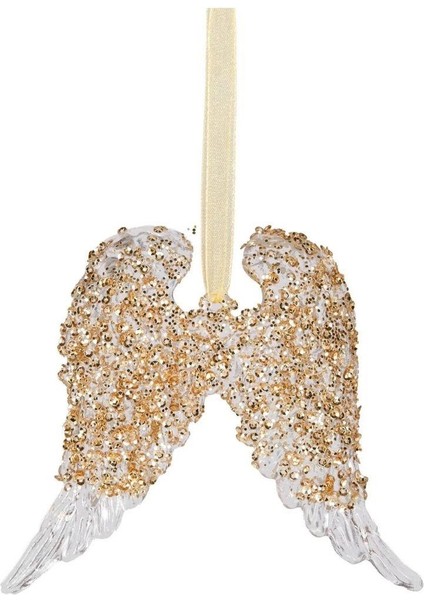 Yılbaşı Süsü Melek Kanadı Gold 10X8 Cm.