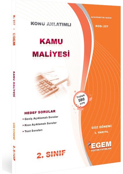 Aöf 2. Sınıf Kamu Maliyesi Güz Dönemi Konu Anlatımlı Soru Bankası
