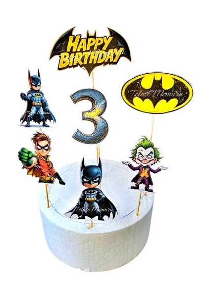 3 Yaş Batman Doğum Günü Pasta Süsü - Batman (Yarasa Adam) Pasta Süsü ve Doğum Günü Konsepti