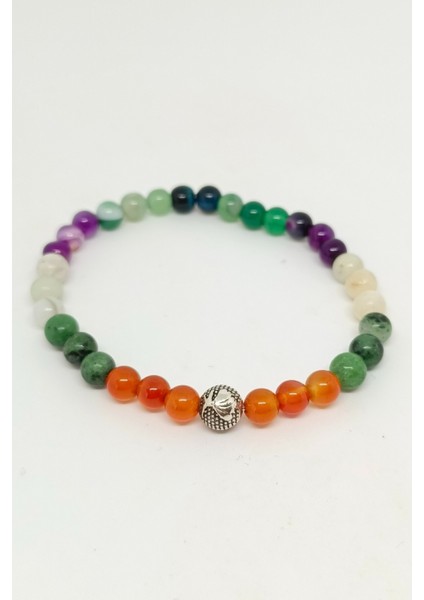 Doğal Taşlı (Akik, Yeşim, Oniks, Ametist) Çakra Bileklik