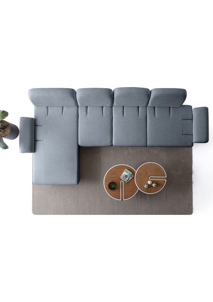 Aries Yataklı Sandıklı Piyonlu Köşe Takımı Mavi Sol Köşe