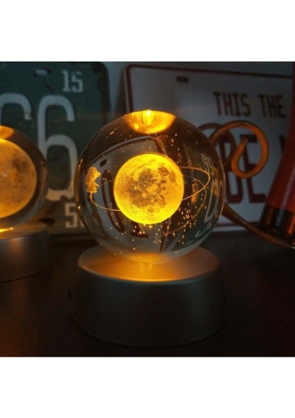 Satürn Çemberindeki Kız Işıklı Cam Küre fırsatları