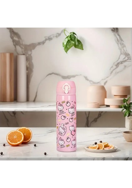 Çocuk Termos Matara Paslanmaz Çelik Hello Kitty Figürlü HK552