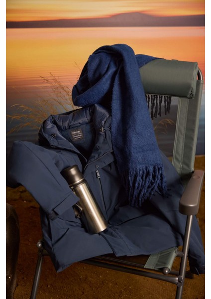 Su İtici Regular Fit Kapüşonlu Fermuarlı İç Cepli Cebi Pelüşlü Mont E9248AX25WN