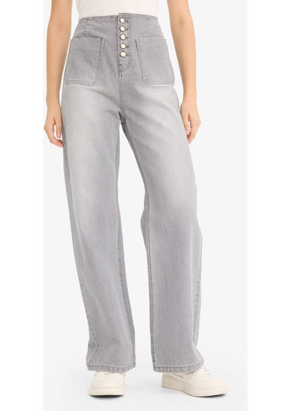 90's Wide Leg Yüksek Bel Uzun Jean Pantolon E9124AX25AU fırsatları