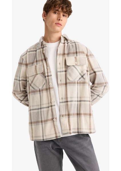 Regular Fit Kareli Polar Uzun Kollu Gömlek F0104AX25WN