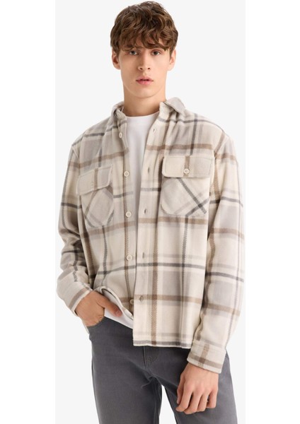 Regular Fit Kareli Polar Uzun Kollu Gömlek F0104AX25WN modelleri