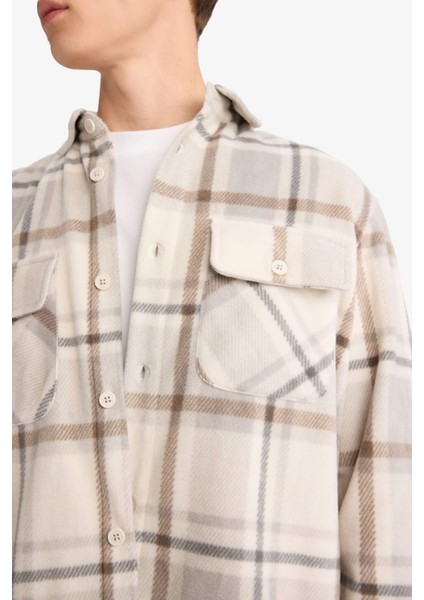 Regular Fit Kareli Polar Uzun Kollu Gömlek F0104AX25WN indirimleri