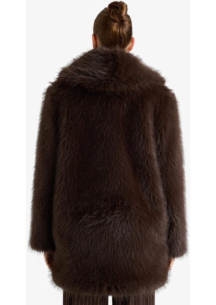 Regular Fit Fermuarlı Suni Kürk Mont F3396AX25WN