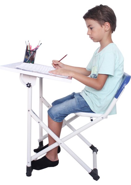 Yazı Tahtalı Lüks Katlanabilir Sandalyeli Çocuk Ders Çalışma Masası modelleri