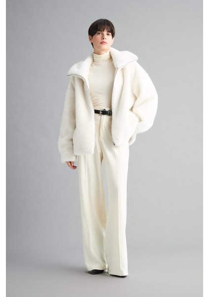 Regular Fit Fermuarlı Suni Kürk Mont F3396AX25WN fiyatları