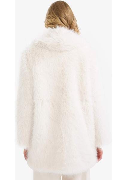 Regular Fit Fermuarlı Suni Kürk Mont F3396AX25WN