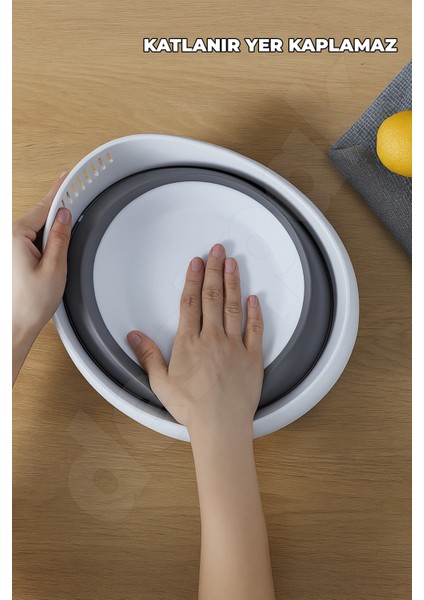 Yer Kaplamaz Katlanabilir Pirinç Bakliyat ve Yıkama Süzgeci - Meyve Sebze Yıkama - Akordiyon Kap modelleri