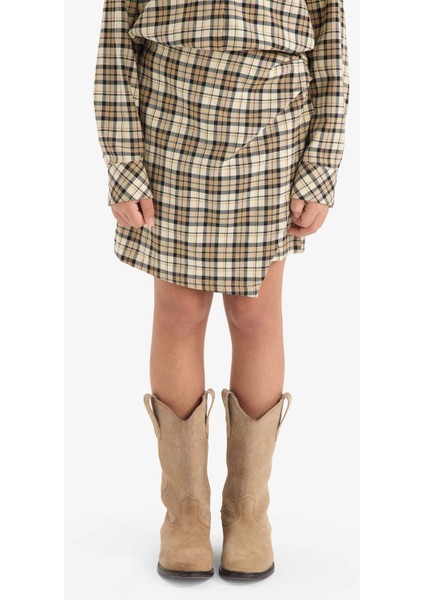 Kız Çocuk Pamuklu Kareli Şort Etek G1899A825AU modelleri