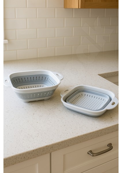 Yer Kaplamaz Katlanır Kare Süzgeç - Katlanabilir Kare Yıkama Süzgeci - Akordiyon Pirinç Süzgeci fiyatları