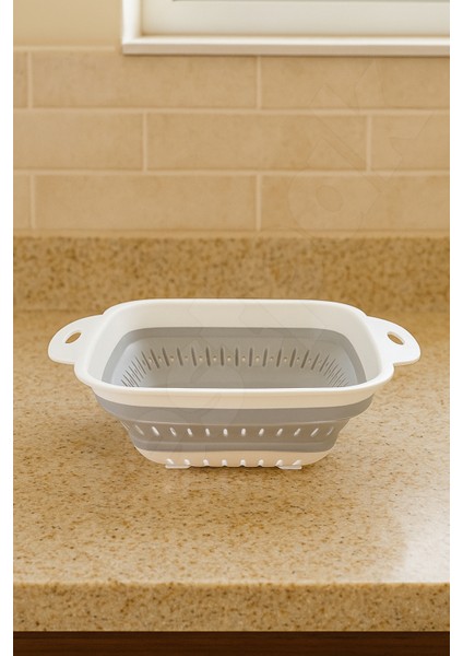 Yer Kaplamaz Katlanır Kare Süzgeç - Katlanabilir Kare Yıkama Süzgeci - Akordiyon Pirinç Süzgeci fırsatları