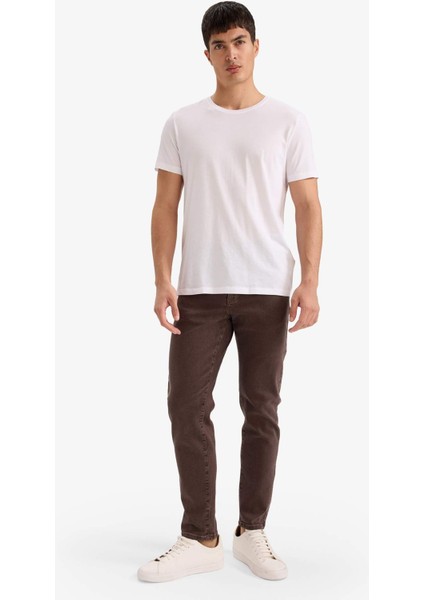 Slim Tapered Fit Dar Kalıp Normal Bel Daralan Paça Jean Pantolon F4046AX25WN