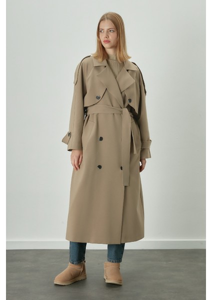 Premium Oversize Trençkot Açık Bej fiyatları