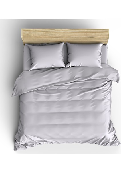 Home %100 Pamuklu Açık Gri 160x220+50x70 Tek Kişilik Nevresim Ve Yastık Kılıfı Seti
