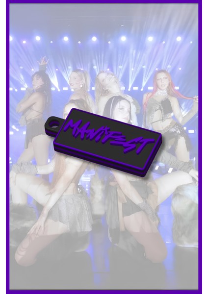 Manifets Grubu Manifestival Temalı Sert Plastik Anahtarlık Mor – Özel Tasarım, Dayanıklı, Şık