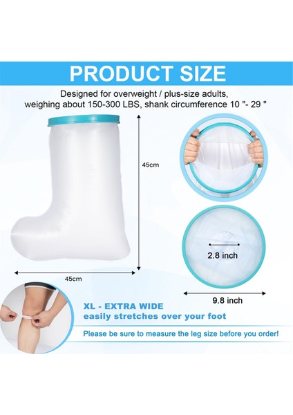 Duş Için Su Geçirmez Bacak Döküm Kapağı, Yeniden Kullanılabilir Duş Botu Kapağı Su Geçirmez Ayak Koruyu (Yurt Dışından) fırsatları