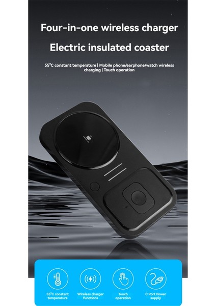 4 Arada Kahve Kupaları Daha Sıcak Telefon Kablosuz Şarj Cihazı Isıtma Isıtma Masa Kullanımı Için Içecekler Daha Sıcak Abd Fiş (Yurt Dışından)