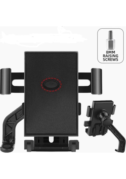 Otommatik Model Motosiklet Telefon Tutucu Ayna Bağlantılı ( Lisinya )