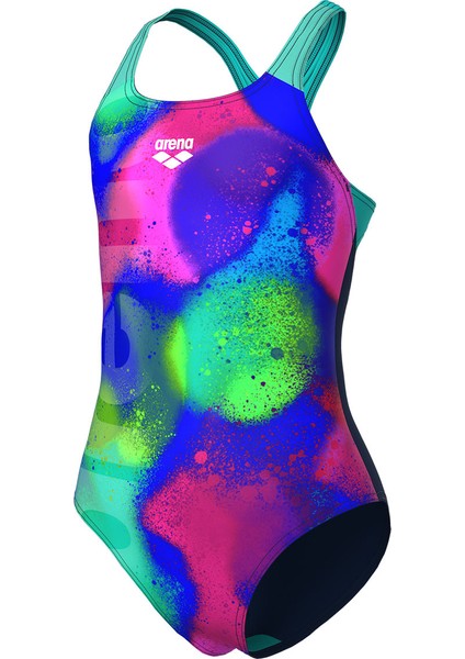 Spray Paint Swim Pro Back Çocuk Lacivert Yüzücü Mayosu 010286740