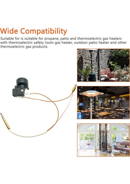 Propan Isıtıcı Veranda Isıtıcı Dış Mekan Isıtıcı Kiti Için 10X Termokupl ve Eğim Anahtarı (Yurt Dışından) indirimleri