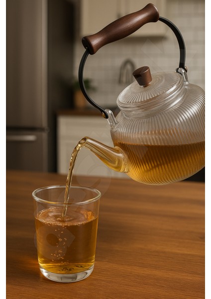 Akasya Kapaklı ve Üstten Saplı Yuvarlak Cam Demlik - Isıya Dayanıklı - Cam Demlikli - Cam Kapaklı modelleri