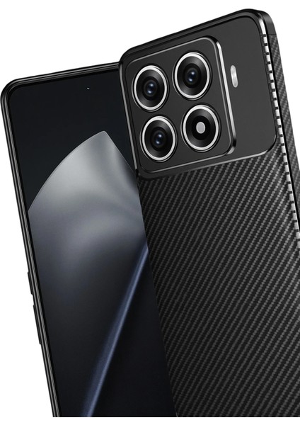 Xiaomi 15T Pro Uyumlu Kılıf Karbon Tasarım Kamera Korumalı Silikon Telefon Kılıfı Kapak modelleri