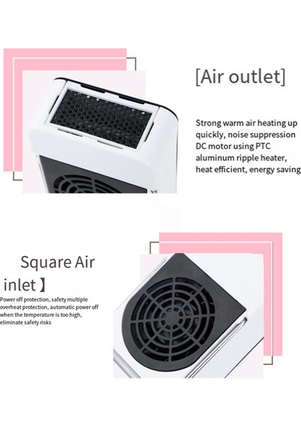 2x Taşınabilir Elektrikli Isıtıcı Desktop El Sıcak Alan Sıcak Hava Üfleyici Mini Fan Isıtıcı Ev Isıtıcıları Için Bize Fiş Siyah (Yurt Dışından) modelleri