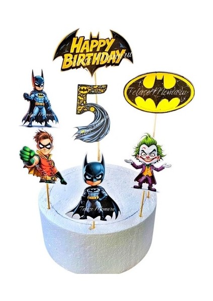 5 Yaş Batman Doğum Günü Pasta Süsü - Batman (Yarasa Adam) Pasta Süsü ve Doğum Günü Konsepti