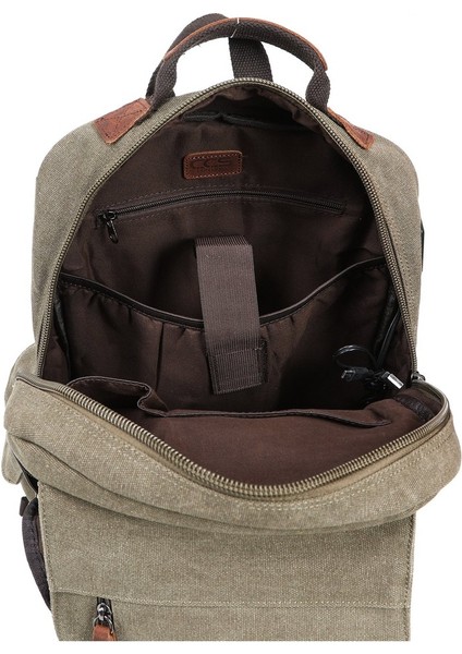 156 Inç Laptop Bölmeli Sırt Çantası Haki