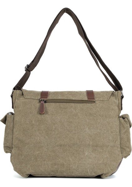 Pratik Kullanımın Adı Su Geçirmez Ve Çok Fonksiyonlu 15,6 İnc Laptop Bölmeli Postacı Çantası Haki indirimleri